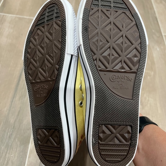 Girls Converse Allstar Yellow Watermelon High Tops Size 2.5 US - Picture 5 of 7